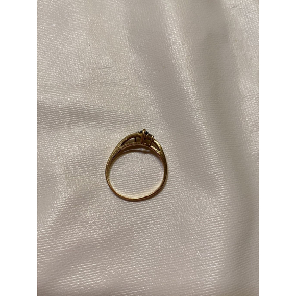 14K Gold Sapphire and Diamond Ring 7.5 - Picture 4 of 4